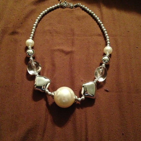 Faux pearl necklace