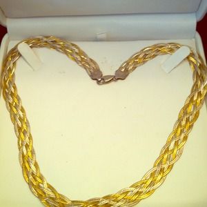 Silver and gold necklace