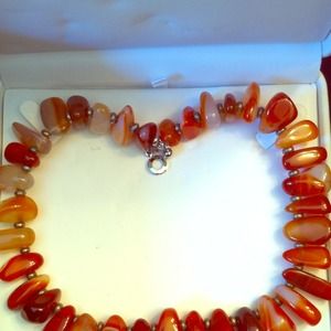 Necklace with semi-precious stones Carnelians