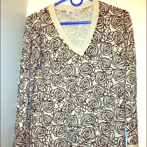 Gap rose sweater- sooo soft- large cream & black