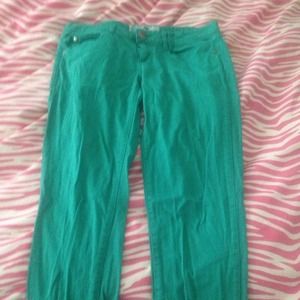 Turquoise jeans