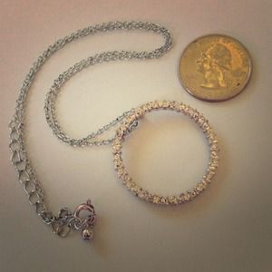Circle diamond pendant necklace!
