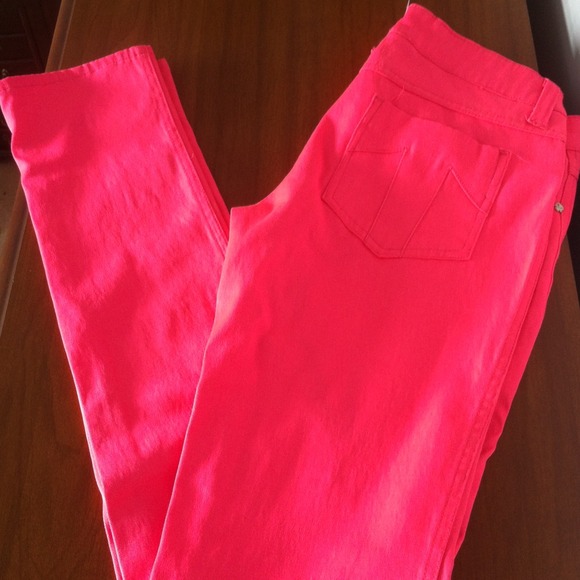 Neon Pink Skinny Jeans - Picture 1 of 3