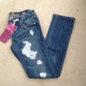 Ripped blue skinny jeans Size 7