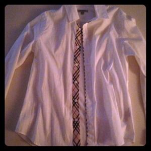 Burberry Tops - 🚷Reserved!🚷 Auth. Burberry white Oxford Burberry Tops - 🚷Reserved!🚷 Auth. Burberry white Oxford