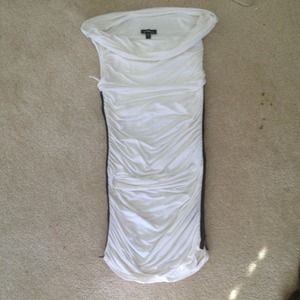 Bebe white dress w/black zippers on side