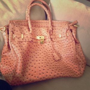Ostrich Embossed Handbag