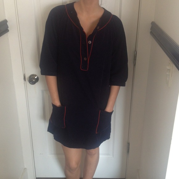 💥REDUCED💥blue and red corduroy dress with pocket