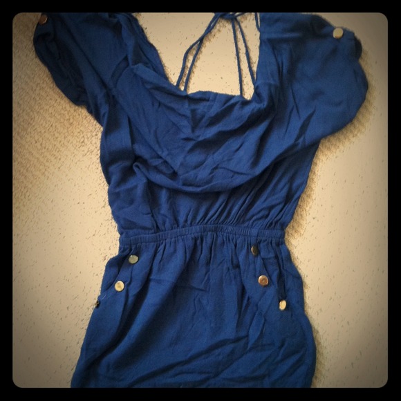 Navy blue dress romper