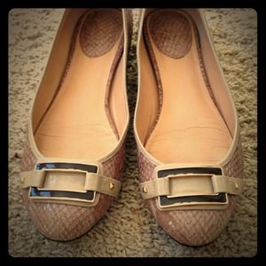 Cole Haan beige snake ballet flats