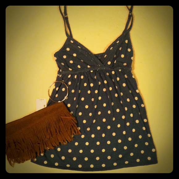 Blue and cream Polk-a-dot shirt