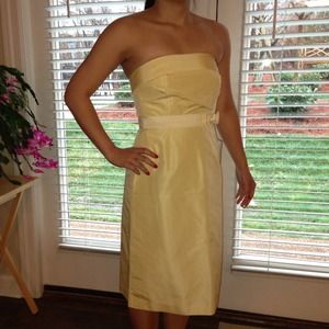 J. Crew Dresses & Skirts - Jcrew light yellow silk strapless dress J. Crew Dresses & Skirts - Jcrew light yellow silk strapless dress