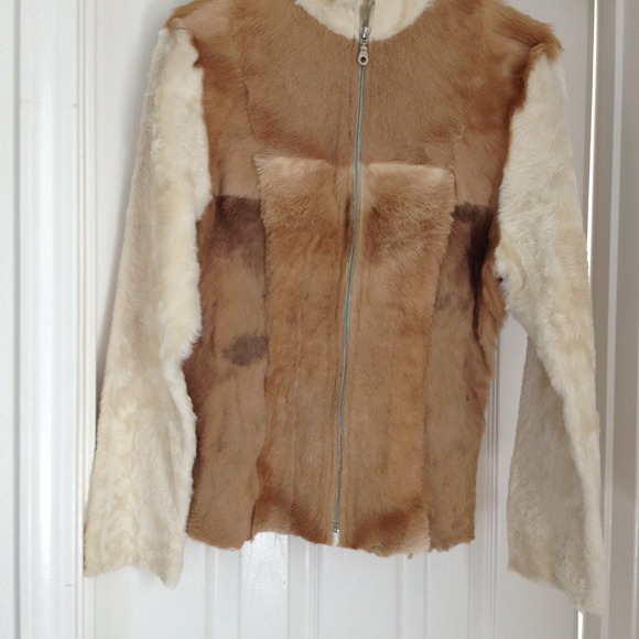 Rabbit fur - leather inside jacket