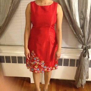 Custom made silk red dress