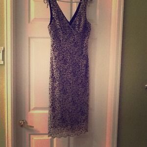 Black and white design dress.