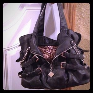 *RESERVED*Black Purse w/ silver and cheeta accents
