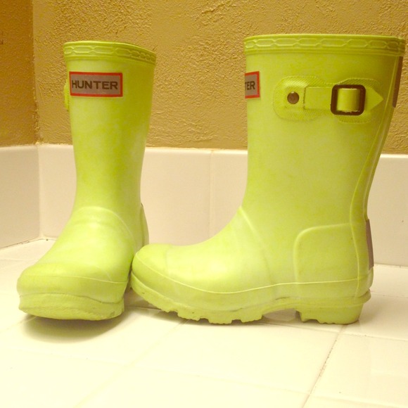 lime green rain boots