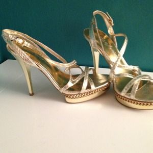 Guess by Marciano Gold platform heels.