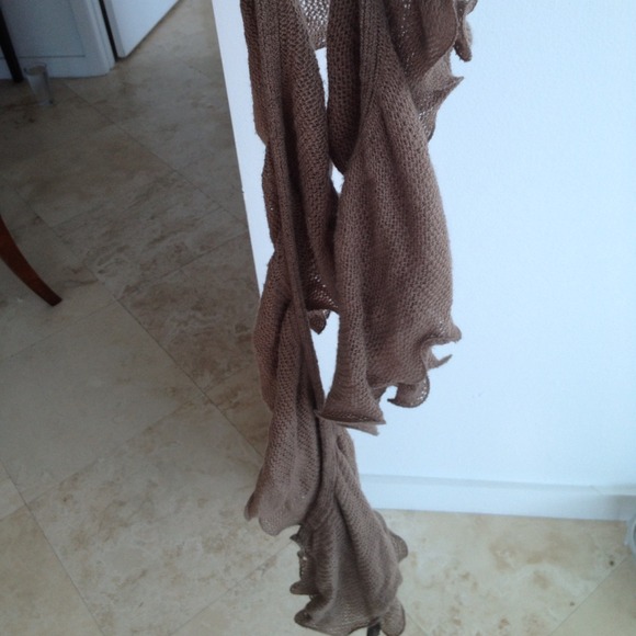 Light Brown Ruffle Scarf - Picture 2 of 3
