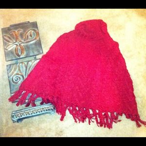 💃INC red knitted poncho