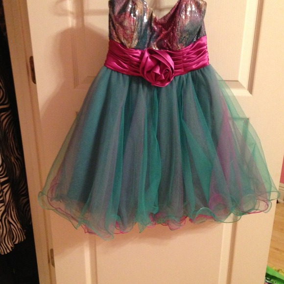 Blue and purple multi color dress - Picture 1 of 3