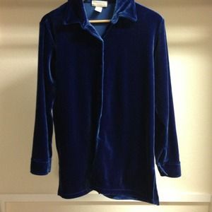 Express royal blue velvet shirt.