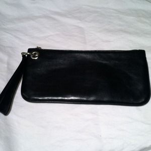 Hobo black leather clutch