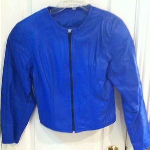 Blue Leather Jacket JUST REDUCED