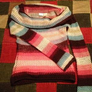 Crocheted sweater with attached cami