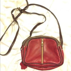 Red Genuine Leather Cross Body Purse