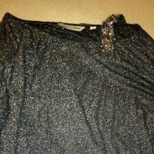 Black and metallic blouse