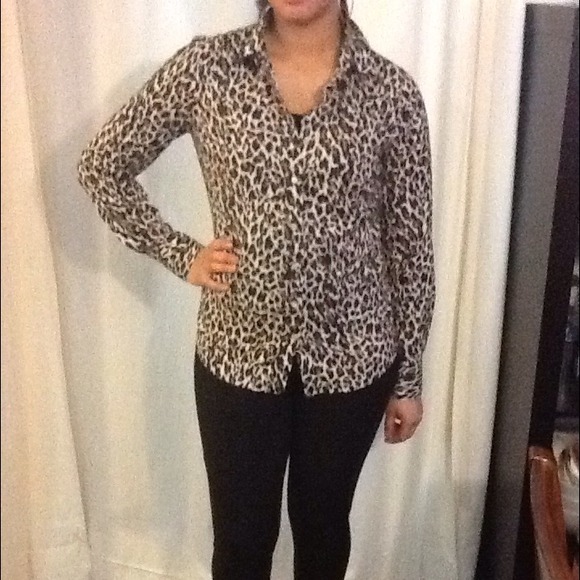 SOLD - J.Crew Leopard Button Down Top
