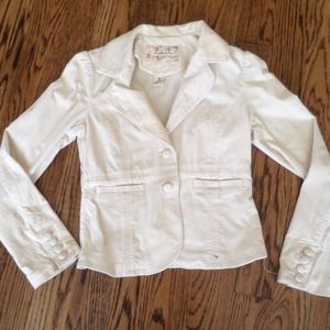💋Abercrombie & Fitch cream  velvet blazer size M
