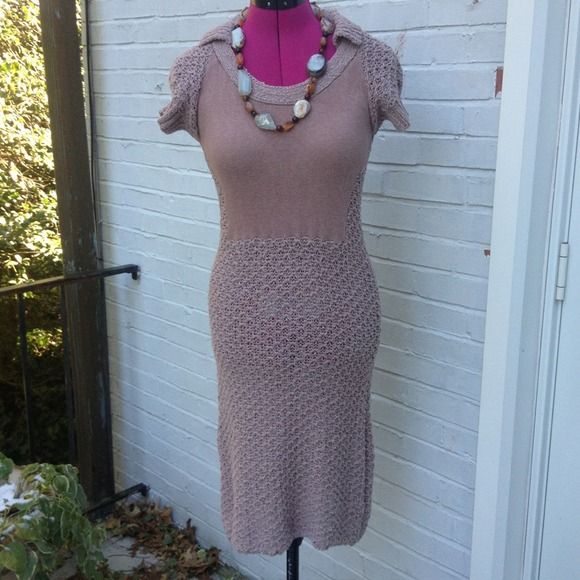 Sold! Crocheted sweater dress by m.i.n.s sz S