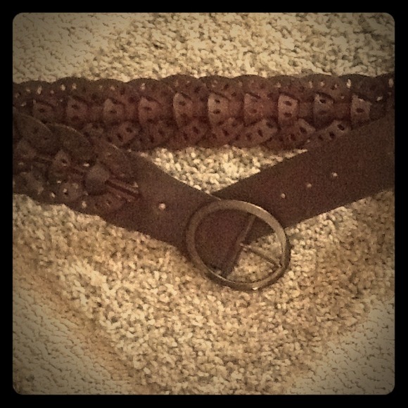 Brown leather belt