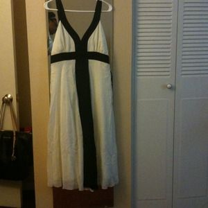 White and black dress