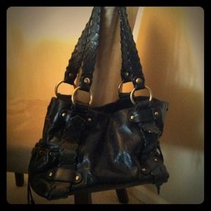 Kooba black leather satchel