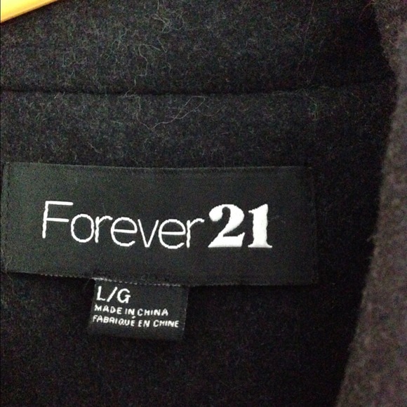 🚫 SOLD🚫Grey wool Forever 21 jacket size L - Picture 3 of 4