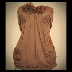 Sold!! Pretty mocha trendy tube top.