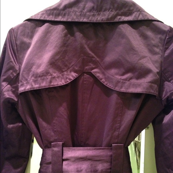 Bebe Purple Satin Trench coat - Picture 3 of 4