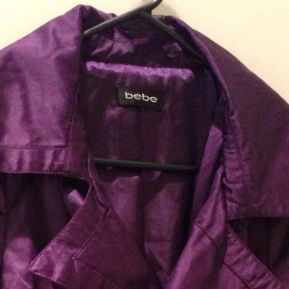 Bebe Purple Satin Trench coat - Picture 4 of 4