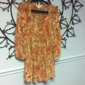 Orange printed dress