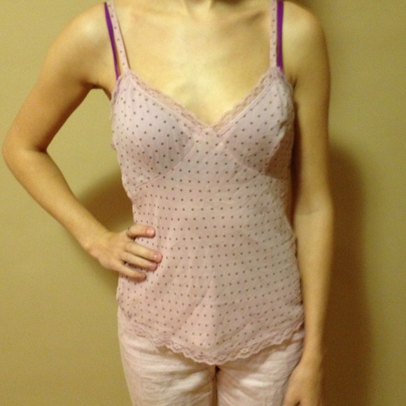 BUNDLED Pink & brown lace cami