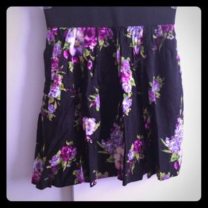 Black Floral Skirt