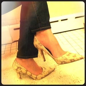 Snake textured heels!