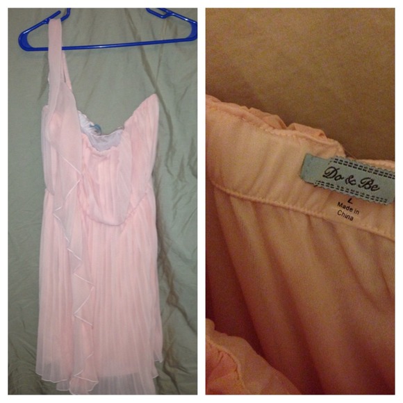 Pink one shoulder dress