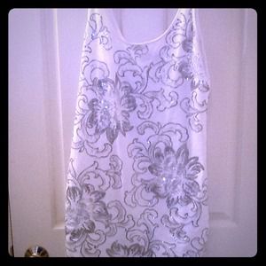 Express white sparkle tunic