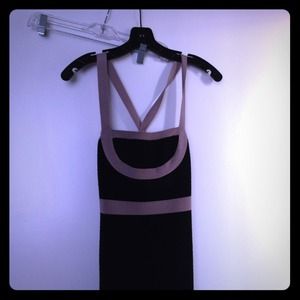 Black and Tan Bebe Bandage Dress