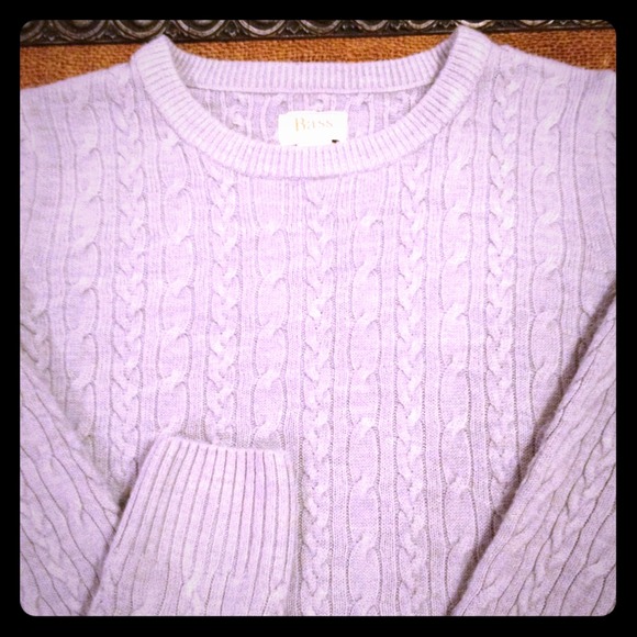 Long Sleeve Grey Sweater by Bass. Classic style.