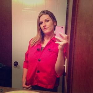 Red crop jacket from old navy size medium